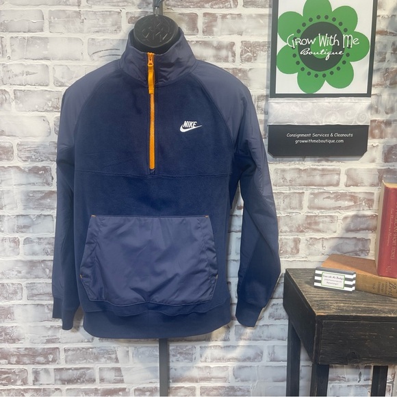 Nike Blue Performance Jacket with 1/2 zip  Neck - Picture 1 of 7